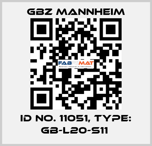 Id No. 11051, Type: GB-L20-S11  GBZ MANNHEIM