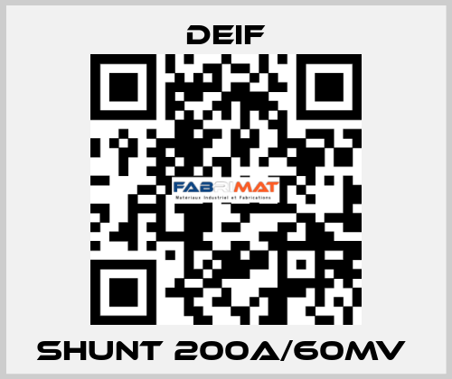 SHUNT 200A/60MV  Deif