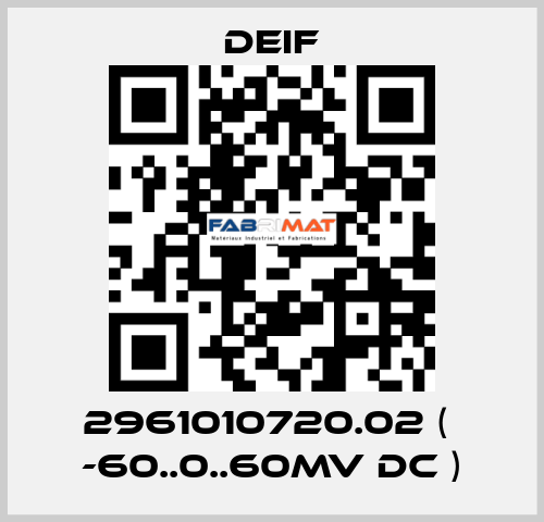 2961010720.02 (  -60..0..60mV DC ) Deif