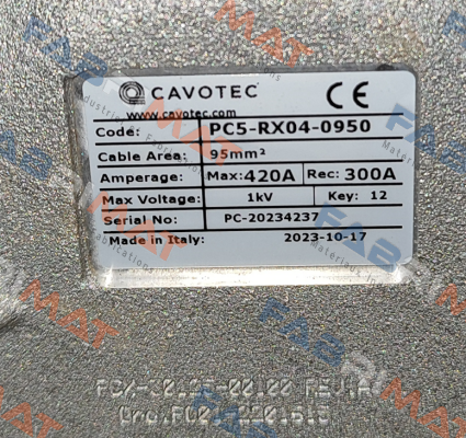 plug for PC5-RX04-0950 Cavotec