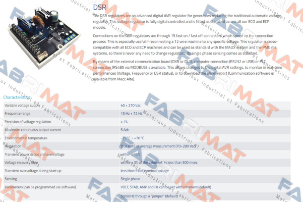 Type DSR / 0391600175 Mecc Alte