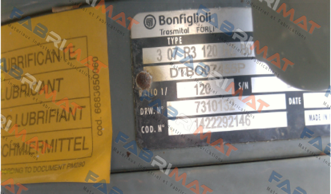 307 R3 120 HZ P160 B0 W0A LO PV Bonfiglioli