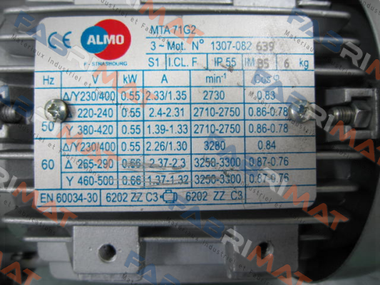 MOT.71 0,55KW 2P 230/400V 50/60HZ B5-FF130 MTA71G2 Almo