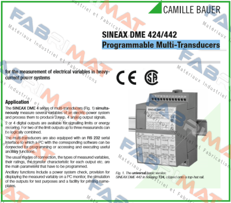 p/n: 142175, Type: SINEAX DME442 Camille Bauer