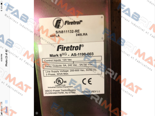 AS-1198-003 MARK II XG Firetrol