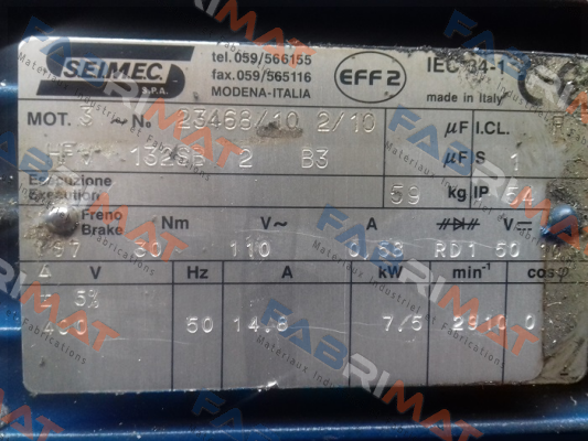 EFF2 IEC 34-1 REPLACED BY HBV 132SB 2 400-50 B3 Seimec (Rossi)