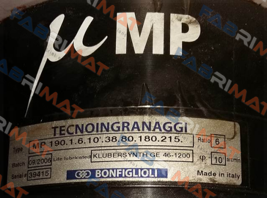 190.1.6.10.38.80.180.215 obsolete, replacement MPG1006L0002 Bonfiglioli