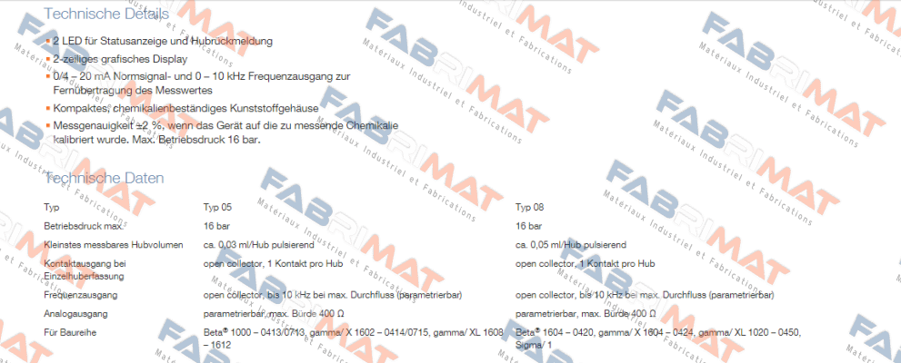 DFMA Type:05 - Durchflussmenge 0,1-13l/h ProMinent