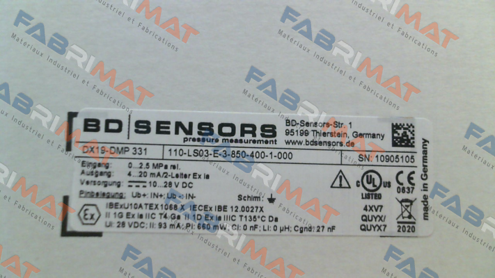 110-LS03-E-3-850-400-1-000 Bd Sensors