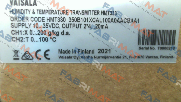 HMT330 350B101XCAL100A0AACBAA1 Vaisala