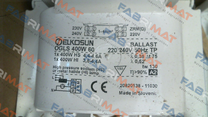 20820138 / OGLS 400W 60 220-240/50 060A114TP Tridonic