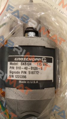 Model: SK8104 115VAC P/N: 910-40-0126-6  (proprietary)  Groschopp