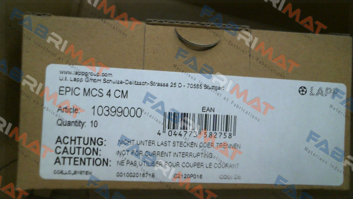 10399000 / EPIC MCS 4 CM (pack x10) Lapp Kabel