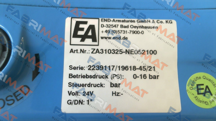 ZA310325-NE052100 End Armaturen