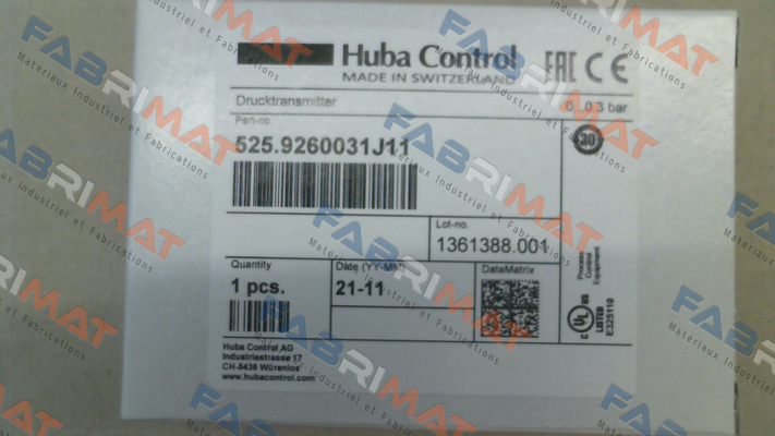 525.9260031J11 Huba Control