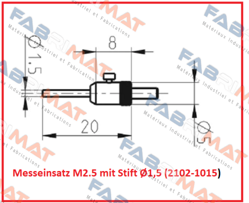 Messeinsatz M2.5 mit Stift Ø1,5 (2102-1015) Sylvac