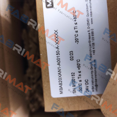 MBA820XAN1-A00150-A-XXXXX (1213978 ) MBA Instruments