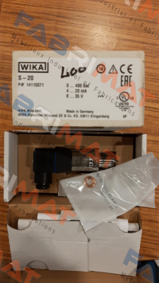 S-20    0....400 bar (Part Number: 1415071) Wika