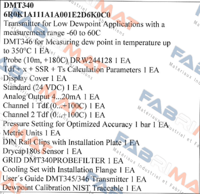 DMT340 6R0K1A111A1A001E2D6K0C0  Vaisala